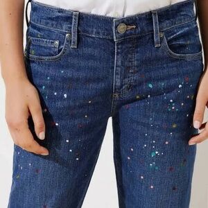 LOFT BUTTON-FLY PAINT SPLATTER BOYFRIEND JEANS LADIES SIZE 30/10